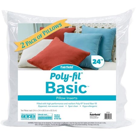 Fairfield Fairfield JVP242 24 x 24 in. Poly-fil Pillow Insert; Pack of 2 JVP242
